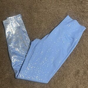 Blue Leggings with White Speckles